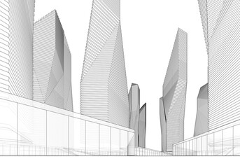 Fototapeta premium Abstract architectural background 3d illustration