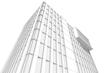 Fototapeta premium Abstract architectural background 3d illustration