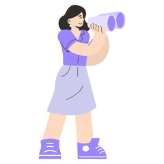 Young Businesswoman. Flat Vector Illustration