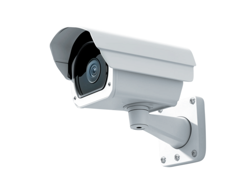 Single outdoor security camera with a weather-resistant design ideal for home or business surveillance.