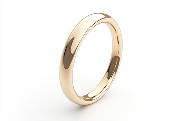 A gold wedding band with a shiny surface