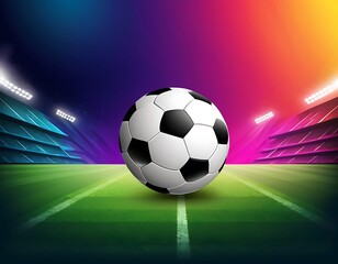 Fototapeta premium soccer ball on green background