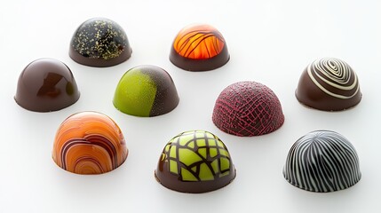 Colorful Artisan Chocolate Bonbons in Unique Designs and Patterns