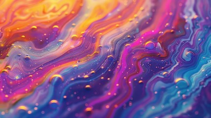 Naklejka premium Abstract vibrant swirls with colorful bubbles.
