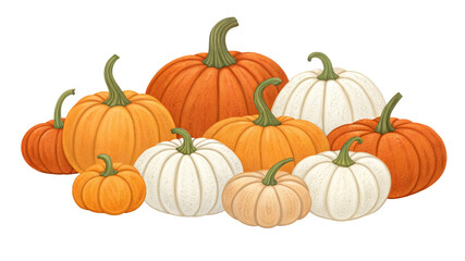 Pile of Pumpkins Digital Painting, Multiple Orange and White Gourds, Isolated on White Background

Keywords Pumpkins, Autumn, Fall, Thanksgiving