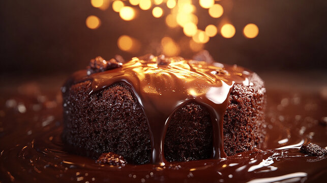 Chocolate lava cake bursting with fudge