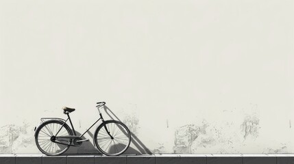 Obraz premium Classic bicycle leaning against a textured wall.