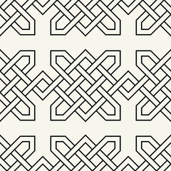 Celtic seamless pattern. Abstract graphic wallpaper. Vector tileable illustration. Interlaced geometric ornament.