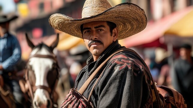 male charro cowboy wearing hat