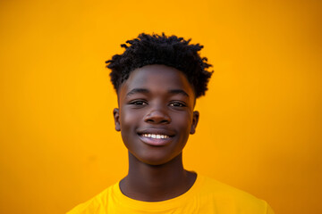 African black teenage boys pose confidently in casual chic attire against solid backgrounds, each showcasing unique style and personality.