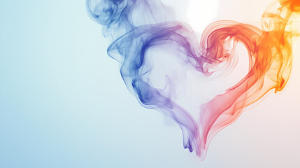 Fototapeta premium A delicate and ephemeral heart shape made of smoke. Ephemeral. Illustration