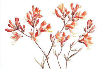 Native Australian Flowers on white or Clear Surface PNG Transparent Background