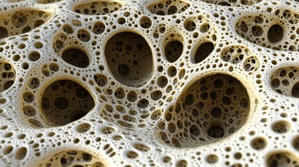 Abstract Beige Surface With Numerous Interconnected Holes