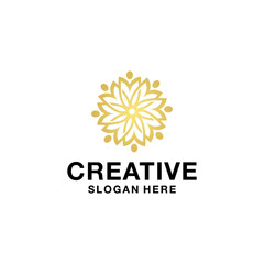 luxury community flower logo ...