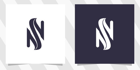 letter ns sn logo design