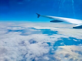 On the plane with. Blue sky