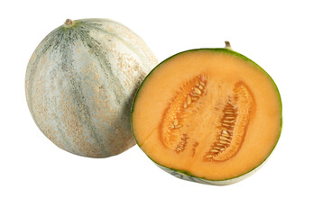 fresh melon cut out isolated transparent background