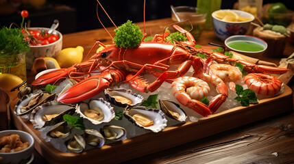 fresh seafood lobster shrimp and fish