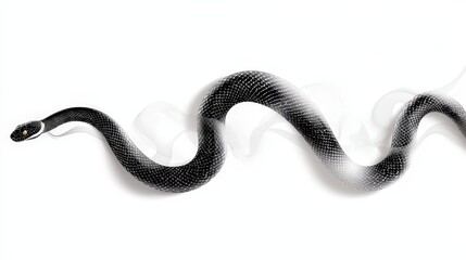 Obraz premium Intricate snake design with metallic sheen, isolated on white