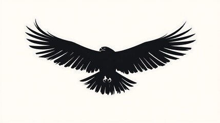 An eagle soaring through the sky with wings fully extended isolated on white background