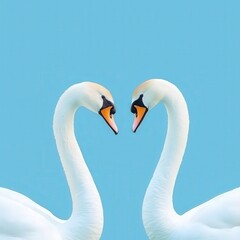 Obraz premium Pair of swans forming a heart shape with their necks
