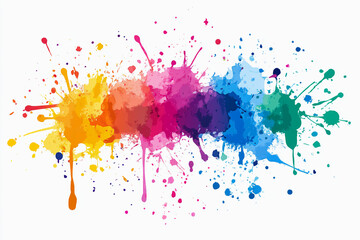 Isolated colorful confetti background. Abstract colorful background with lots of paint splashes. Ink drips flowing.