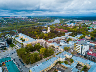 Panoramic view of Bolkhov city with Orthodox churches, Russia