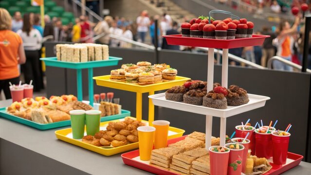 Refreshment bars serve a variety of snacks and drinks fueling the energy of devoted spectators.