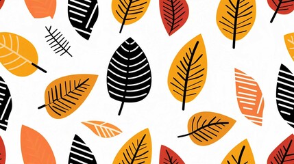 Seamless Autumn Leaf Pattern Vector Illustration for Nature Inspired Wallpaper Design
