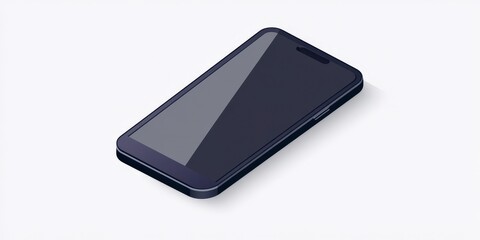 Isometric Dark Smartphone Mockup on White