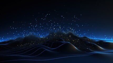 Illuminated Digital Landscape With Glowing Lights