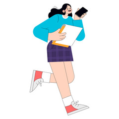 Young Business Woman. Flat Vector Illustration