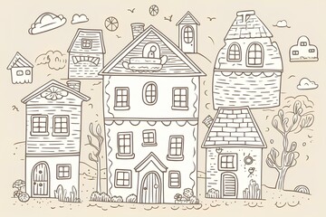 Naklejka premium pattern with houses