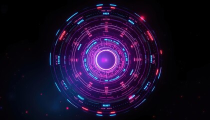 Holographic Galaxy With Glowing Spiral