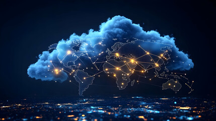 Global Network Cloud Illustration