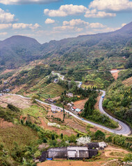 Naklejka premium Spring landscape in Ha Giang - Northern mountainous province of Vietnam