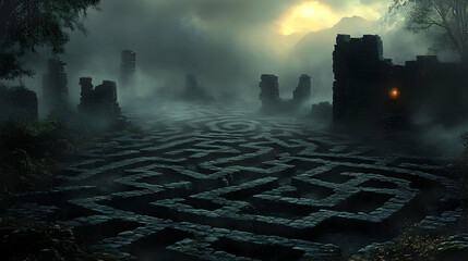 Mystic Stone Maze Illustration