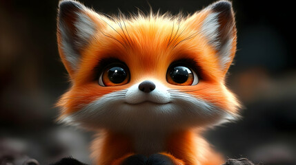 Obraz premium Adorable 3D Fox Illustration