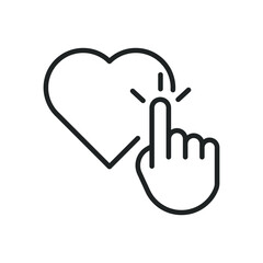Obraz premium Like button click thin line icons. Editable stroke and Perfect pixel on transparent background