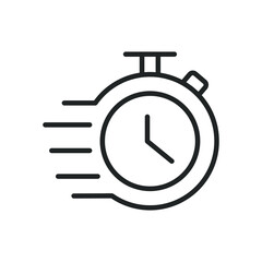 Fast deadline time thin line icons. Editable stroke and Perfect pixel on transparent background