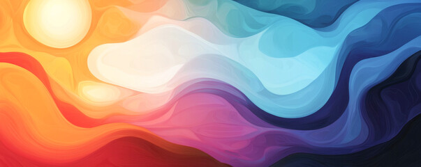 Fototapeta premium Vibrant abstract waves of color represent harmony and creativity in design.
