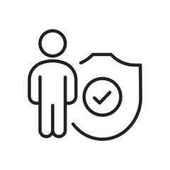 Personal protection thin line icons. Editable stroke and Perfect pixel on transparent background