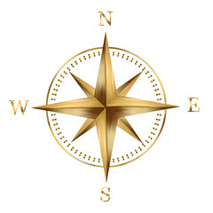 Gold compass illustration on transparent background © Ghintsam