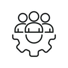 Teamwork thin line icons. Editable stroke and Perfect pixel on transparent background