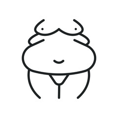 Body fat, obesity thin line icons. Editable stroke and Perfect pixel on transparent background