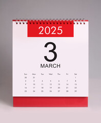 March 2025 desk calendar