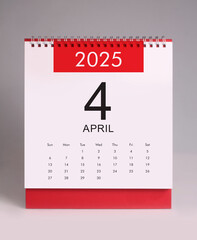 April 2025 desk calendar