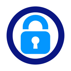 Security lock key in circle vector icon design