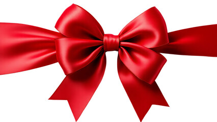 Fototapeta premium Red ribbon and bow isolated on white background