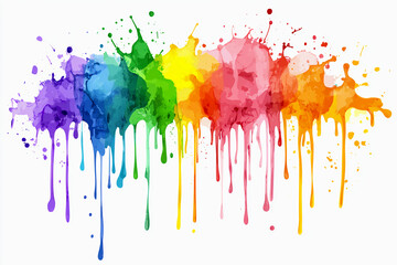 Fototapeta premium Isolated colorful confetti background. Abstract colorful background with lots of paint splashes. Ink drips flowing.